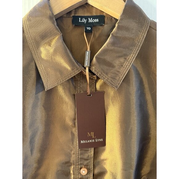 Lily Moss Melanie Lyne Blouse Buttons Sz 10 Work Casual - Picture 3 of 9